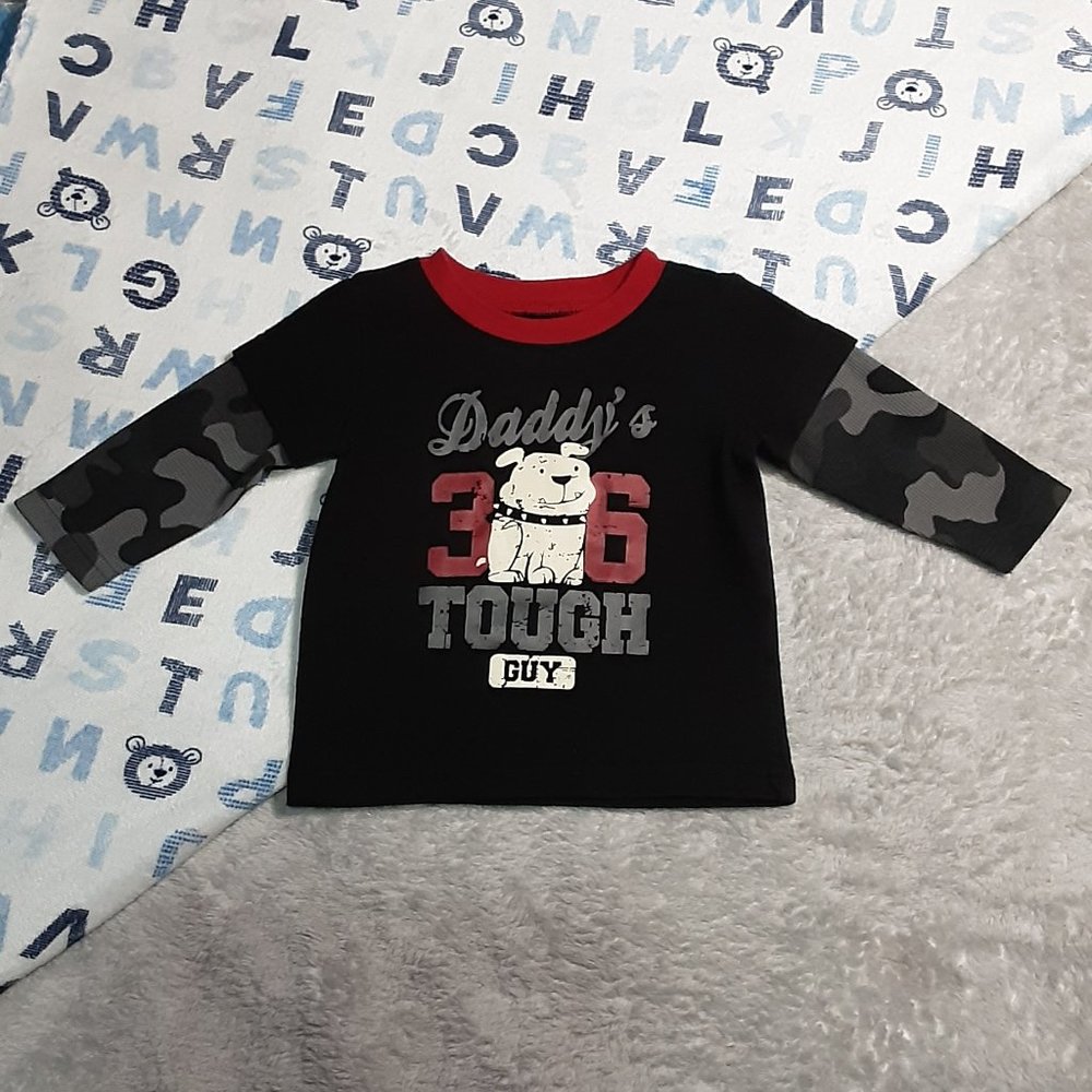 $1 | 3-6m | George | Camo Sleeve Long Sleeved T-Shirt